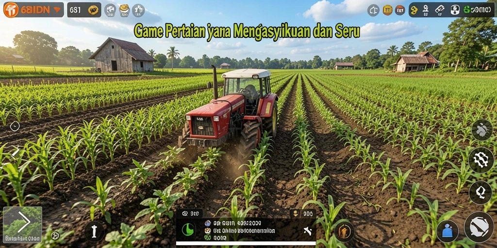 Tampilan menarik dari gameplay pertanian yang menyenangkan di 68IDN.