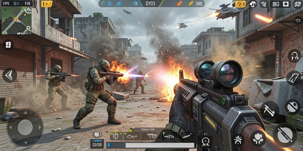 Screenshot utama DY01 menampilkan aksi gameplay TPS yang mendebarkan.
