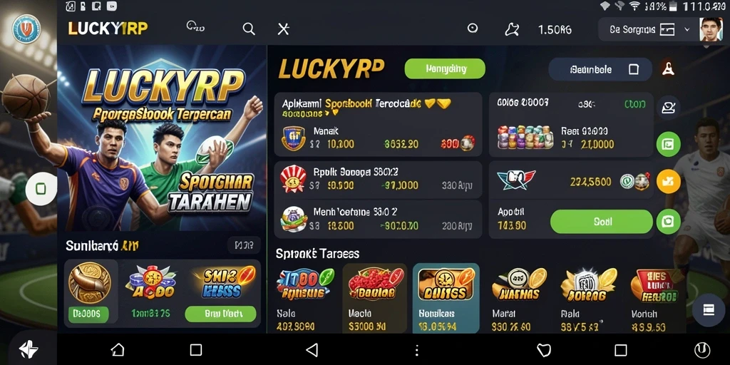 Tampilan screenshot LUCKYRP yang menampilkan fitur taruhan olahraga.