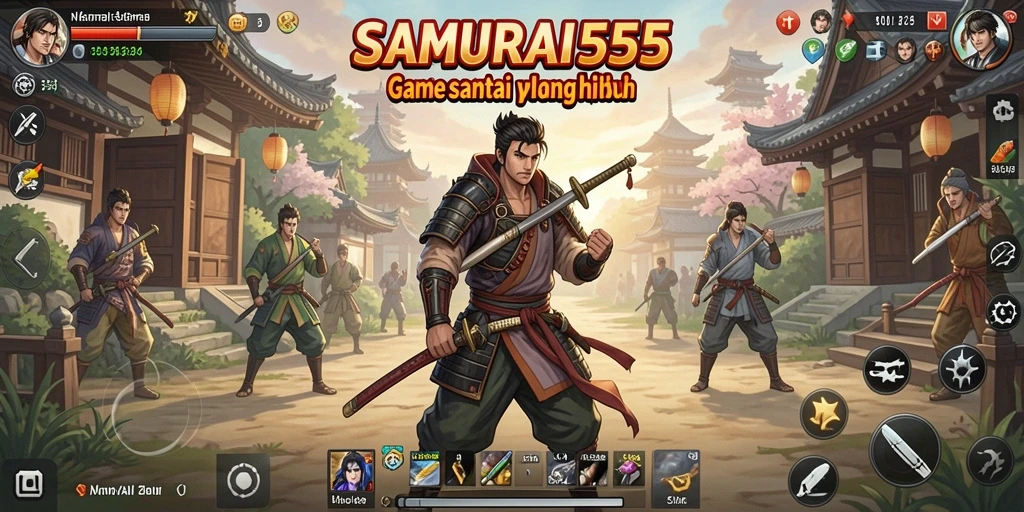 Screenshot gameplay menampilkan aksi seru dalam SAMURAI555.