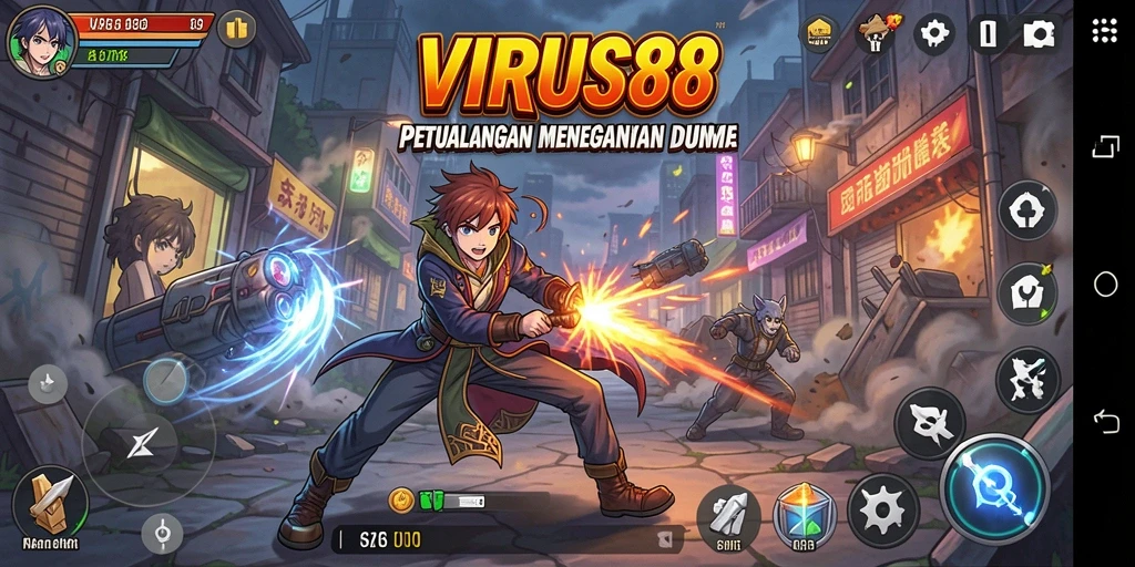 Tampilan menakjubkan dari gameplay seru di VIRUS88.