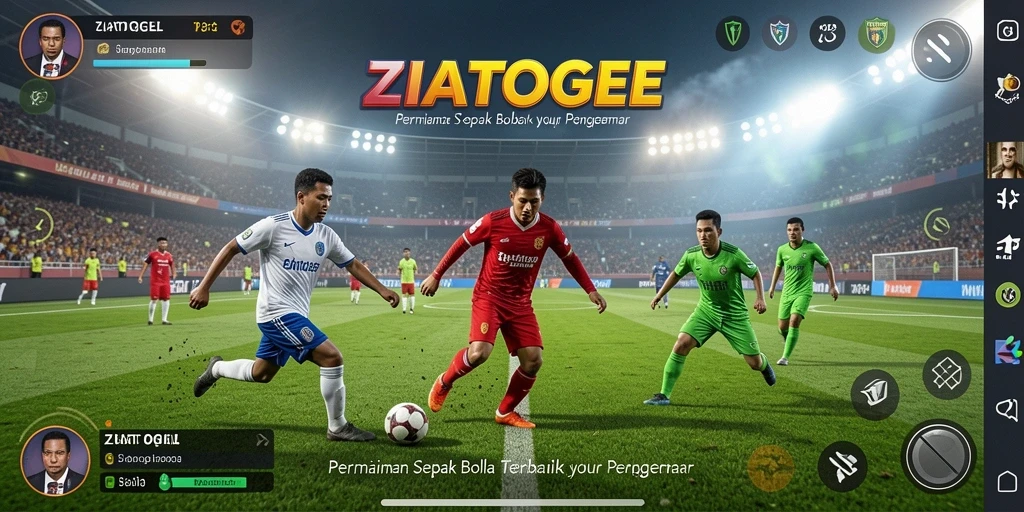 Tampilan menarik gameplay sepak bola di ZIATOGEL.